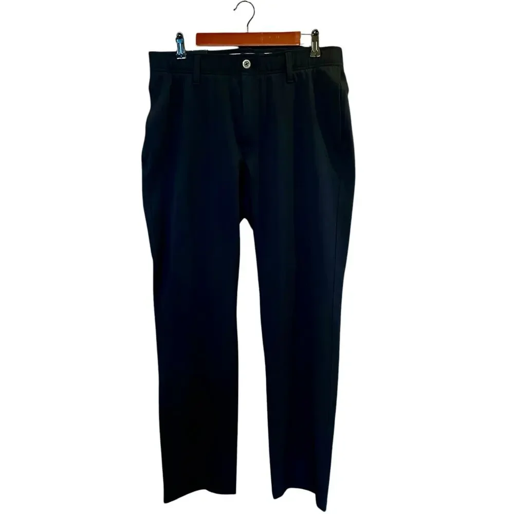 UNDER ARMOUR MENS GOLF STRAIGT PANTS ELASTIC WAIST WATER REPELLANT UPF 50 34/32 - Picture 1 of 12